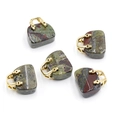 Miniature handbag pendants crafted from natural bloodstone with golden metal handles - Dragon Blood Stone (Single Piece)