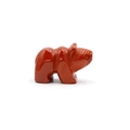 Figurine d'ours en jaspe rouge sculptée à la main avec texture de pierre naturelle - Jaspe Rouge