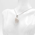 Mondgesicht Anhänger aus Naturkristall mit silberner Halskette für Damen Schmuck - Weißer Crazy Lace Achat