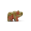 Figurine animale en unakite sculptée à la main avec textures naturelles vert et rose - Unakite