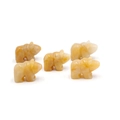 Lot de cinq figurines d'ours polaires en cristal jaune naturel pour cadeau enfant - Topaze