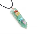Ciondolo in avventurina fatto a mano con filo oro rosa e 7 pietre dei chakra - Avventurina Verde