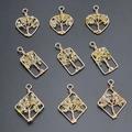 Handmade tree of life yellow crystal stone pendants in heart, diamond and rectangle shapes - Heart / Citrine (Pendant Only (Without Chain))