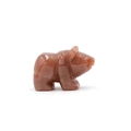 Figurine d'ours sculptée à la main en cristal de fraise naturel poli de couleur rouge - Aventurine violette