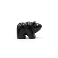 Figurine d'ours en agate noire polie, sculpture d'animal en pierre naturelle déco - Obsidienne