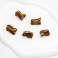 Set of 5 natural tiger eye stone frog carvings with golden cat-eye effect and polish - Tiger's Eye