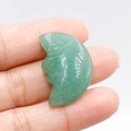 Carved green natural gemstone crescent moon face pendant for DIY jewelry making - Green Aventurine