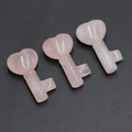 Polished rose quartz heart-shaped key carvings for home decor and crafts - Rose Quartz