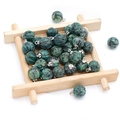 K2 lapis pumpkin stone pendant with natural texture and silver loop for DIY jewelry - Ruby Zoisite
