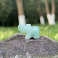 Mini figura de elefante de aventurina verde tallada en piedra natural preciosa - Aventurina Verde