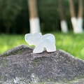 Mini figurine d'éléphant en cristal d'opale blanche naturelle pour décor et cadeau - Agate naturelle