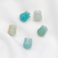 Cinque perle in pietra naturale a forma di tulipano in blu chiaro e bianco per gioielli - 1 Pezzo / Amazonite