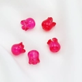 Cinque perle a forma di tulipano in resina traslucida sfumata rosa rosso per gioielli - 1 Pezzo / Agata rosso rosa