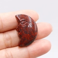 Handcarved red jasper crescent moon face crystal pendant accessory for home decoration - Red Unakite
