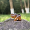 Mini figura de elefante en piedra ojo de tigre con brillo natural marrón y dorado - Ojo de tigre