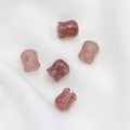 Cinque perle mughetto rosa pesca traslucide per forcine ed orecchini fai-da-te - 1 Pezzo / Quarzo rosa
