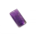 Rectangular faceted amethyst gemstone pendant with natural textures for DIY jewelry - Amethyst