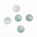 Cinco dijes de dona de ágata verde natural de 14mm para creación de joyas artesanales - Aventurina Verde