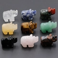 Set di 9 figurine di rinoceronte in cristalli naturali e pietre semipreziose varie - Rinoceronte Piccolo