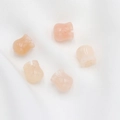 Cinque perle in pietra naturale a forma di mughetto color pesca per gioielli - 1 Pezzo / Avventurina Rosa