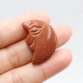 Handcrafted goldstone crescent moon face stone with sparkling metallic texture - Gold Sand Stone (Synthetic)