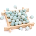 Blue amazonite pumpkin stone pendant beads with silver clasp for DIY jewelry making - Amazonite