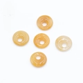 Set de cinco colgantes dona de ágata naranja pulida con agujero de 14 mm para joyería DIY - Topacio