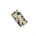 Rectangular Dalmatian Jasper stone pendant with pre-drilled hole for DIY jewelry making - Dalmatian Jasper