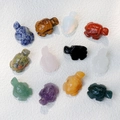 Set di 12 figurine di tartaruga in cristallo naturale e pietre preziose miste - Tartarughina