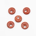 Set de cuentas dona de jaspe rojo con grabado de corazón para creación de joyería - Jaspe Rojo