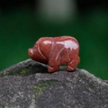 Mini 1-inch natural reddish crystal pig figurine carved for home and garden decor - Purple Aventurine