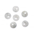 Pack de 6 cuentas de piedra natural gris con manchas oscuras para joyería DIY - Labradorita