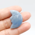 Light blue moon face hand-carved natural stone pendant accessory for jewelry - Blue Aventurine