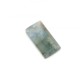 Rectangle faceted labradorite gemstone bead with natural grey-green mineral textures - Labradorite