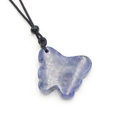 Colgante mariposa de piedra natural sodalita azul con cordón trenzado negro - Sodalita azul