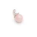 Roségoldener Rosenquarz Kristall Anhänger mit Vintage Silberkappe und Haken - Rosenquarz