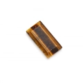 Faceted tiger eye rectangular stone pendant with golden-brown silk luster and pre-drilled hole - Tiger's Eye