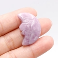 Lavender quartz moon stone with double-sided face carving for jewelry DIY crafts - Lilac Stone