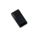 Polished rectangular black gemstone pendant with faceted cut for jewelry making - Obsidian