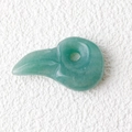 Polished green natural stone pendant in a bird head shape with top drill hole - Green Aventurine