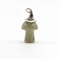 Ciondolo a fungo in aventurina verde con cappello da mago in argento e anello - Labradorite