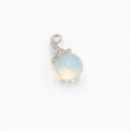 Opalite crystal ball pendant with silver magic hat cap for festive jewelry necklaces - Opal (Synthetic)