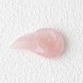 Bird skull pendant carved from natural rose quartz stone with soft pink finish - Rose Quartz