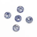 Set de cinco dijes de dona de piedra natural moteada azul de 14mm para joyería DIY - Jaspe de Puntos Azules