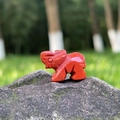 Figura de elefante en jaspe rojo tallada en piedra de cristal natural para decorar - Jaspe Rojo