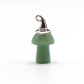 Ciondolo a forma di fungo in cristallo verde con cappuccio magico argentato - Aventurina verde