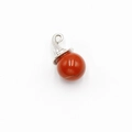 Polished red jasper sphere pendant with silver metal bail for magic crystal necklace - Red Jasper