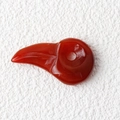 Polished red agate hand-carved bird beak pendant with a translucent texture - Red Agate