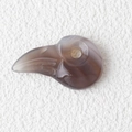 Carved grey agate bird skull pendant with natural translucent texture for DIY jewelry - Grey Agate