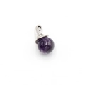 Wizard hat amethyst pendant necklace with silver textured magic cap on white background - Amethyst